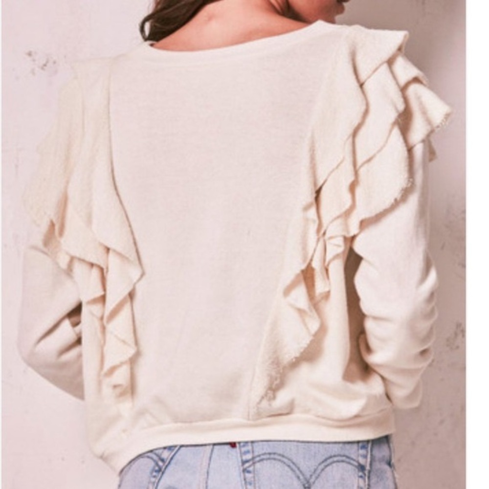 LoveShackFancy Ruffle Sweatshirt Small - Picture 3 of 9